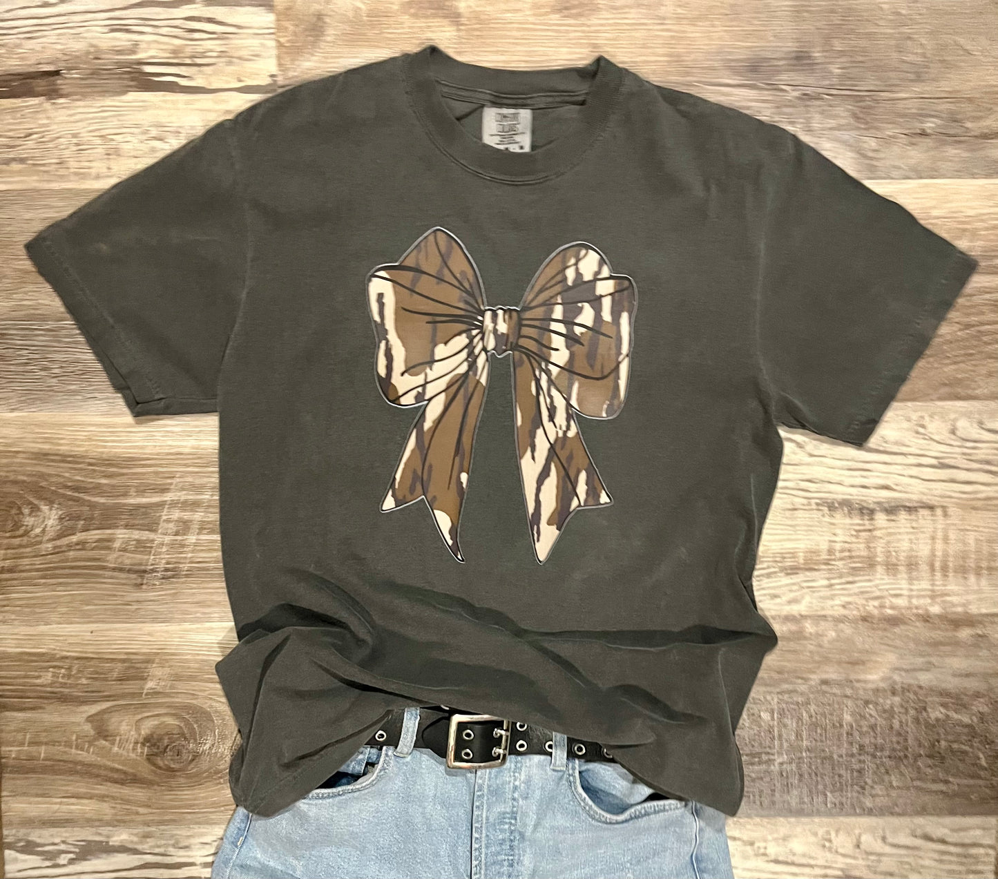 Ladies Bottomland coquette bow Tee