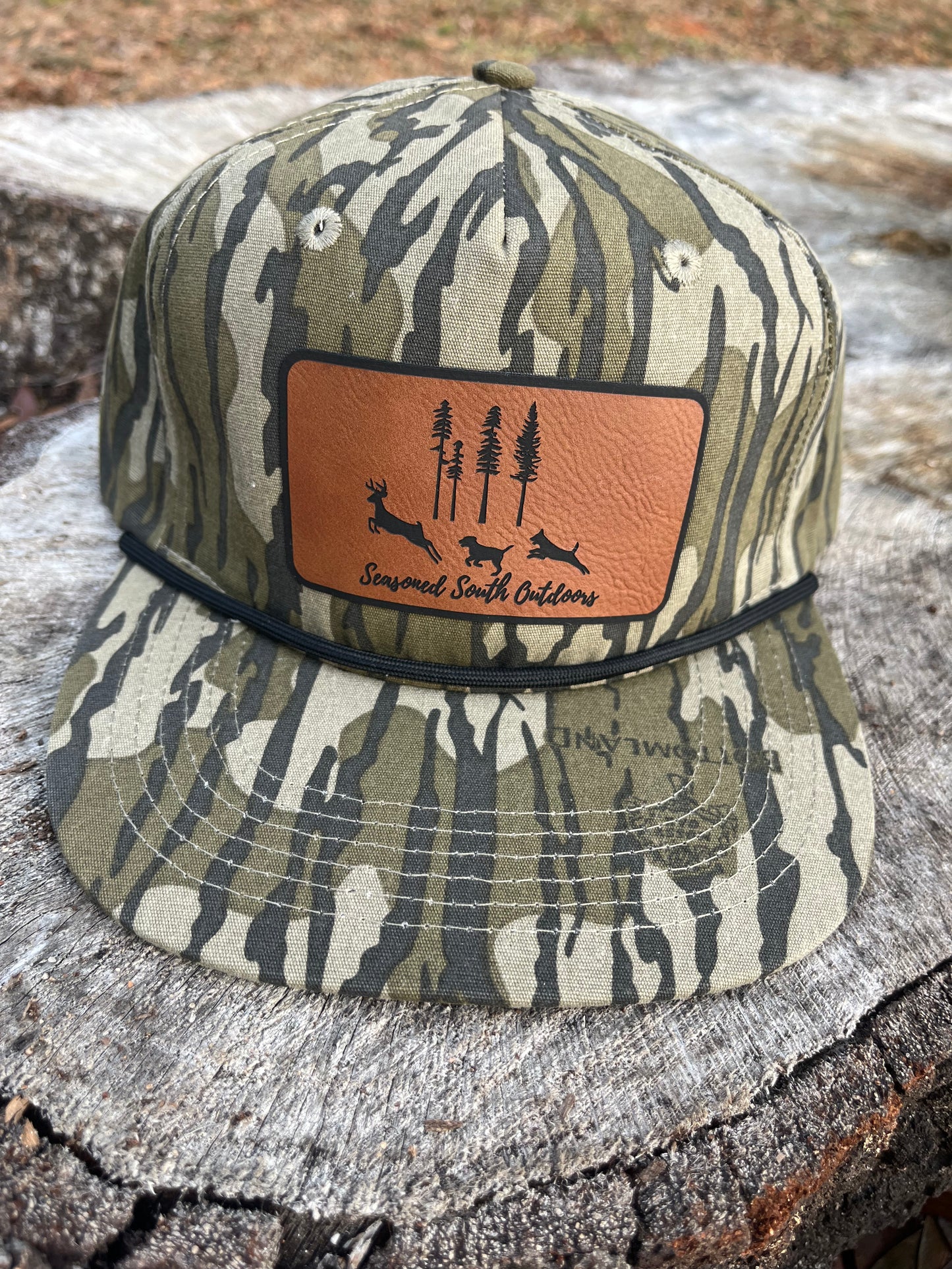 Seasoned South’s “Chasing Racks” flat bill, rope snapback hat