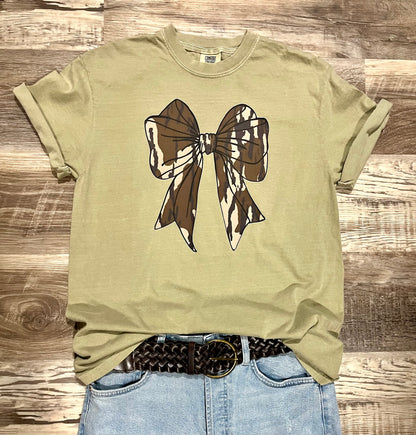 Ladies Bottomland coquette bow Tee