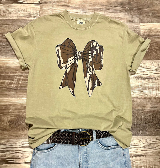 Ladies Bottomland coquette bow Tee