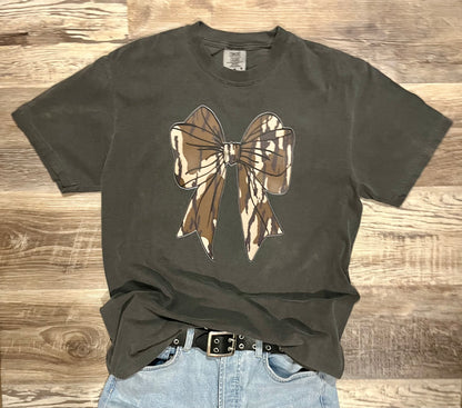 Ladies Bottomland coquette bow Tee